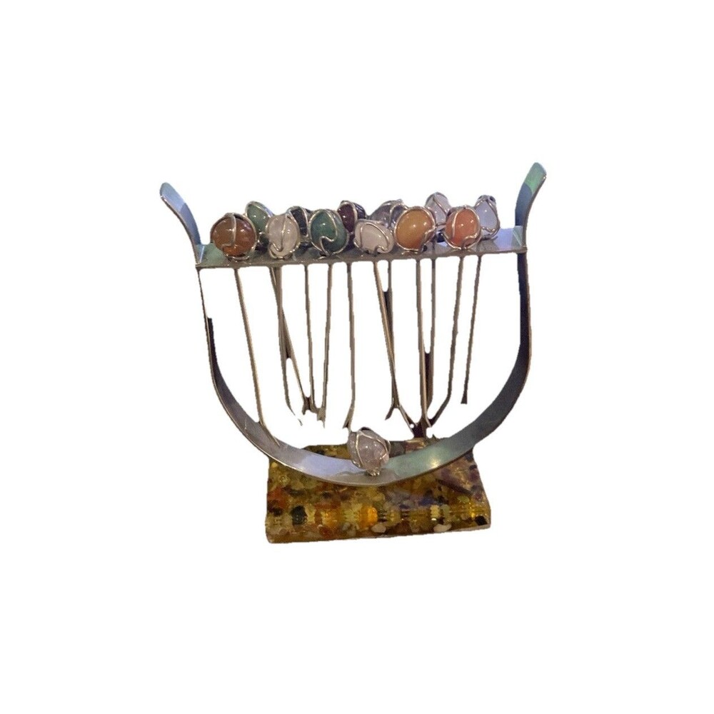 Vintage Gemstone  Cocktail/Hors D'Oeuvres Picks Forks Appetizer Skewers MCM Set